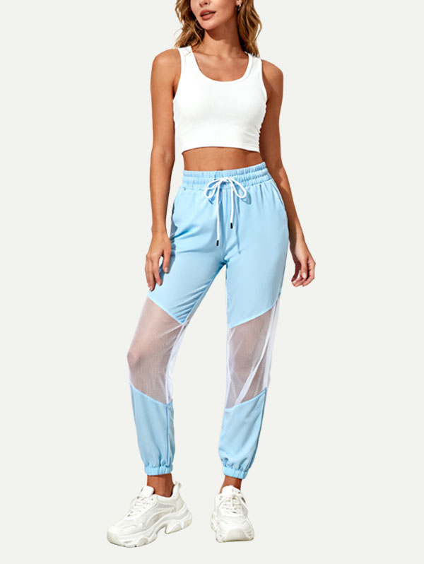 womens-light-blue-high-waisted-athletic-pants-with-adjustable-drawstring