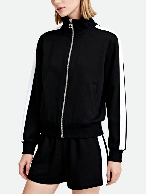 fashionable-side-stripe-decor-stand-up-collar-womens-sports-jacket